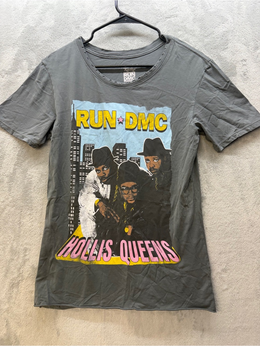 Recycled Karma Run DMC Graphic Tee - Size XS Gray